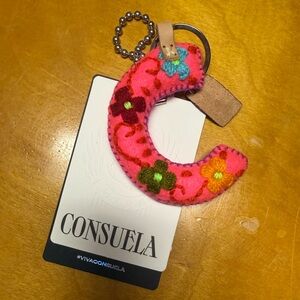Consuela Pink and Red Floral Keychain
